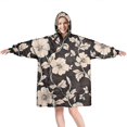 thumbnail image 1 of Wearable Oversized Blanket,Pioneer Flower Floral Print Pattern Wearable Blanket Hoodie for Adults,Cozy Hooded Blankets with Super Pockets,Super Warm Fuzzy Pullover for Women & Men, 1 of 6