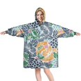 thumbnail image 1 of Wearable Oversized Blanket,Pioneer Flower Floral Print Pattern Wearable Blanket Hoodie for Adults,Cozy Hooded Blankets with Super Pockets,Super Warm Fuzzy Pullover for Women & Men, 1 of 6