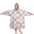 thumbnail image 1 of Wearable Oversized Blanket,Pioneer Flower Floral Print Pattern Wearable Blanket Hoodie for Adults,Cozy Hooded Blankets with Super Pockets,Super Warm Fuzzy Pullover for Women & Men, 1 of 6