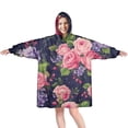thumbnail image 1 of Wearable Oversized Blanket,Pioneer Flower Floral Print Pattern Wearable Blanket Hoodie for Adults,Cozy Hooded Blankets with Super Pockets,Super Warm Fuzzy Pullover for Women & Men, 1 of 6