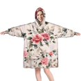 thumbnail image 1 of Wearable Oversized Blanket,Pioneer Flower Floral Print Pattern Wearable Blanket Hoodie for Adults,Cozy Hooded Blankets with Super Pockets,Super Warm Fuzzy Pullover for Women & Men, 1 of 6