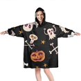 thumbnail image 1 of Wearable Oversized Blanket,Playful Halloween Ghosts Pattern Wearable Blanket Hoodie for Adults,Cozy Hooded Blankets with Super Pockets,Super Warm Fuzzy Pullover for Women & Men, 1 of 6