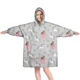 thumbnail image 1 of Wearable Oversized Blanket,Princess Unicorn Butterfly Pattern Wearable Blanket Hoodie for Adults,Cozy Hooded Blankets with Super Pockets,Super Warm Fuzzy Pullover for Women & Men, 1 of 6