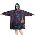 thumbnail image 1 of Wearable Oversized Blanket,Psychedelic Halloween Pattern Wearable Blanket Hoodie for Adults,Cozy Hooded Blankets with Super Pockets,Super Warm Fuzzy Pullover for Women & Men, 1 of 6