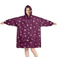 thumbnail image 1 of Wearable Oversized Blanket,Purple Christmas Star Pattern Wearable Blanket Hoodie for Adults,Cozy Hooded Blankets with Super Pockets,Super Warm Fuzzy Pullover for Women & Men, 1 of 6