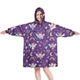 thumbnail image 1 of Wearable Oversized Blanket,Purple Fairy Unicorn Pattern Wearable Blanket Hoodie for Adults,Cozy Hooded Blankets with Super Pockets,Super Warm Fuzzy Pullover for Women & Men, 1 of 6