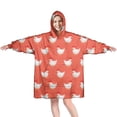 thumbnail image 1 of Wearable Oversized Blanket,Red Chicken Pattern Wearable Blanket Hoodie for Adults,Cozy Hooded Blankets with Super Pockets,Super Warm Fuzzy Pullover for Women & Men, 1 of 6
