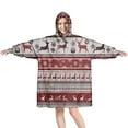 thumbnail image 1 of Wearable Oversized Blanket,Red Christmas Deer and Snowflake Pattern Wearable Blanket Hoodie for Adults,Cozy Hooded Blankets with Super Pockets,Super Warm Fuzzy Pullover for Women & Men, 1 of 6