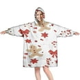 thumbnail image 1 of Wearable Oversized Blanket,Red Christmas Gingerbread Man Pattern Wearable Blanket Hoodie for Adults,Cozy Hooded Blankets with Super Pockets,Super Warm Fuzzy Pullover for Women & Men, 1 of 6