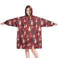 thumbnail image 1 of Wearable Oversized Blanket,Red Christmas Tree Pattern Wearable Blanket Hoodie for Adults,Cozy Hooded Blankets with Super Pockets,Super Warm Fuzzy Pullover for Women & Men, 1 of 6