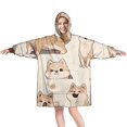 thumbnail image 1 of Wearable Oversized Blanket,Shiba Inu Wearable Blanket Hoodie for Adults,Cozy Hooded Blankets with Super Pockets,Super Warm Fuzzy Pullover for Women & Men, 1 of 6
