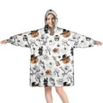 thumbnail image 1 of Wearable Oversized Blanket,Vintage Halloween Pattern Wearable Blanket Hoodie for Adults,Cozy Hooded Blankets with Super Pockets,Super Warm Fuzzy Pullover for Women & Men, 1 of 6