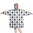 thumbnail image 1 of Wearable Oversized Blanket,White Bigfoot and Pine Tree Pattern Wearable Blanket Hoodie for Adults,Cozy Hooded Blankets with Super Pockets,Super Warm Fuzzy Pullover for Women & Men, 1 of 6
