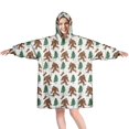 thumbnail image 1 of Wearable Oversized Blanket,White Bigfoot and Tree Pattern Wearable Blanket Hoodie for Adults,Cozy Hooded Blankets with Super Pockets,Super Warm Fuzzy Pullover for Women & Men, 1 of 6