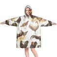 thumbnail image 1 of Wearable Oversized Blanket,White Chicken Breed Pattern Wearable Blanket Hoodie for Adults,Cozy Hooded Blankets with Super Pockets,Super Warm Fuzzy Pullover for Women & Men, 1 of 6