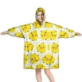 thumbnail image 1 of Wearable Oversized Blanket,White Chicken Yellow Chick Pattern Wearable Blanket Hoodie for Adults,Cozy Hooded Blankets with Super Pockets,Super Warm Fuzzy Pullover for Women & Men, 1 of 6