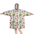 thumbnail image 1 of Wearable Oversized Blanket,White Christmas Gnome Pattern Wearable Blanket Hoodie for Adults,Cozy Hooded Blankets with Super Pockets,Super Warm Fuzzy Pullover for Women & Men, 1 of 6