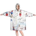 thumbnail image 1 of Wearable Oversized Blanket,White Christmas Gnome Pattern Wearable Blanket Hoodie for Adults,Cozy Hooded Blankets with Super Pockets,Super Warm Fuzzy Pullover for Women & Men, 1 of 6