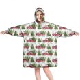 thumbnail image 1 of Wearable Oversized Blanket,White Christmas Red Truck and Tree Pattern Wearable Blanket Hoodie for Adults,Cozy Hooded Blankets with Super Pockets,Super Warm Fuzzy Pullover for Women & Men, 1 of 6