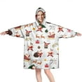 thumbnail image 1 of Wearable Oversized Blanket,White Christmas Santa Pattern Wearable Blanket Hoodie for Adults,Cozy Hooded Blankets with Super Pockets,Super Warm Fuzzy Pullover for Women & Men, 1 of 6