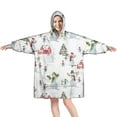 thumbnail image 1 of Wearable Oversized Blanket,White Christmas Snowman Pattern Wearable Blanket Hoodie for Adults,Cozy Hooded Blankets with Super Pockets,Super Warm Fuzzy Pullover for Women & Men, 1 of 6