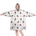 thumbnail image 1 of Wearable Oversized Blanket,White Cow Fruit Pattern Wearable Blanket Hoodie for Adults,Cozy Hooded Blankets with Super Pockets,Super Warm Fuzzy Pullover for Women & Men, 1 of 6