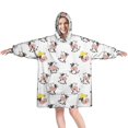 thumbnail image 1 of Wearable Oversized Blanket,White Cow Happy Pattern Wearable Blanket Hoodie for Adults,Cozy Hooded Blankets with Super Pockets,Super Warm Fuzzy Pullover for Women & Men, 1 of 6
