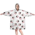 thumbnail image 1 of Wearable Oversized Blanket,White Cow Head Pattern Wearable Blanket Hoodie for Adults,Cozy Hooded Blankets with Super Pockets,Super Warm Fuzzy Pullover for Women & Men, 1 of 6