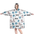 thumbnail image 1 of Wearable Oversized Blanket,White Cow Milk Box Moo Pattern Wearable Blanket Hoodie for Adults,Cozy Hooded Blankets with Super Pockets,Super Warm Fuzzy Pullover for Women & Men, 1 of 6