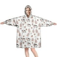 thumbnail image 1 of Wearable Oversized Blanket,White Cow Milk Strawberry Pattern Wearable Blanket Hoodie for Adults,Cozy Hooded Blankets with Super Pockets,Super Warm Fuzzy Pullover for Women & Men, 1 of 6