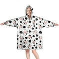 thumbnail image 1 of Wearable Oversized Blanket,White Cow Spot Pattern Wearable Blanket Hoodie for Adults,Cozy Hooded Blankets with Super Pockets,Super Warm Fuzzy Pullover for Women & Men, 1 of 6