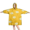 thumbnail image 1 of Wearable Oversized Blanket,Yellow Daisy Flower White Blooms Pattern Wearable Blanket Hoodie for Adults,Cozy Hooded Blankets with Super Pockets,Super Warm Fuzzy Pullover for Women & Men, 1 of 6