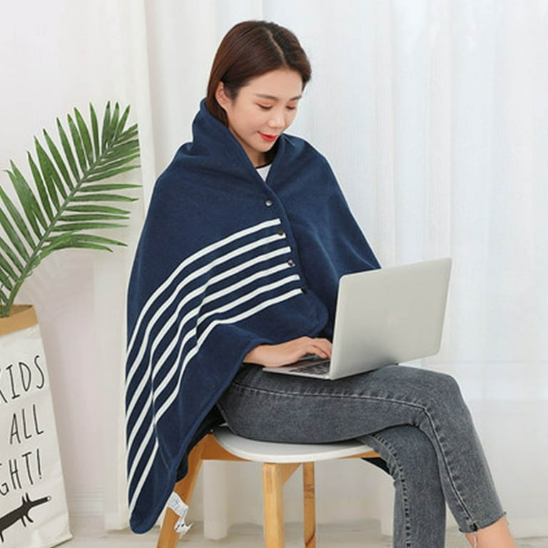 Wearable Plaid Fleece Blanket With Button Nordic Shawl Blankets For Office Sleep Winter Warm Travel Sofa Bed Throw Blanket Walmart