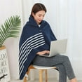 thumbnail image 1 of Wearable Plaid Fleece Blanket With Button Shawl Blankets For Office Sleep Winter Warm Travel Sofa Bed Throw Blanket, 1 of 7
