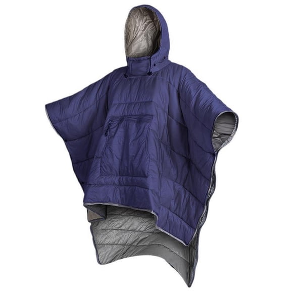Wearable Poncho Sleeping Bag, Packable Hooded Warm Camping Blanket for Travel