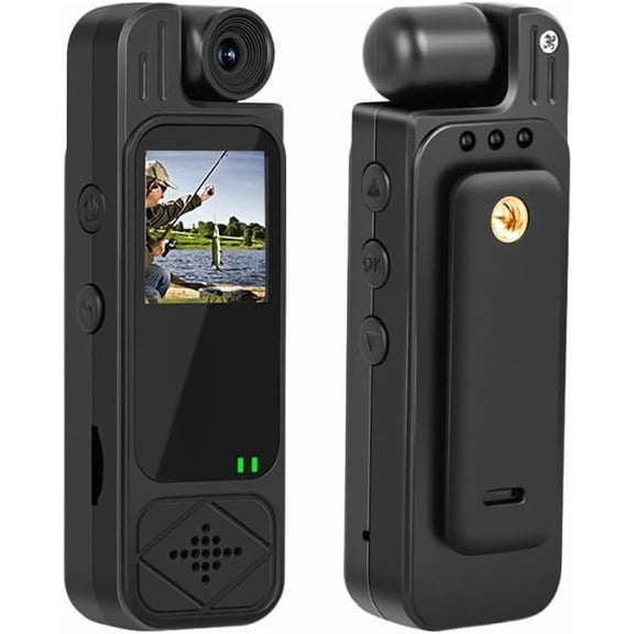 Wearable Portable Body Camera with infrared Night Vision, 1080P HD Motion Detection, 180 Lens Adjustment, Compact Mini Camera for Sports Cycling, Fishing