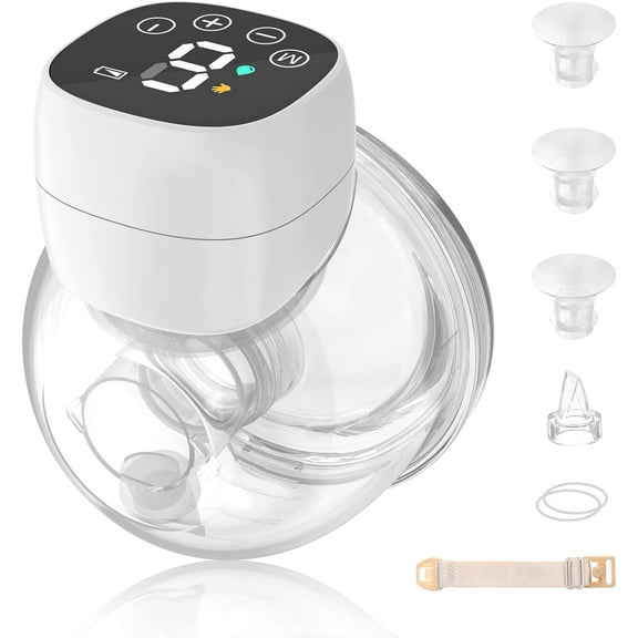 Wearable Pump Electric Pump Hands Free Electric Pump With 3 Modes & 9 Levels Low Noise & No Pain Wireless Breastfeeding Pump Included 24Mm, 21Mm, 19Mm, 17Mm Flange