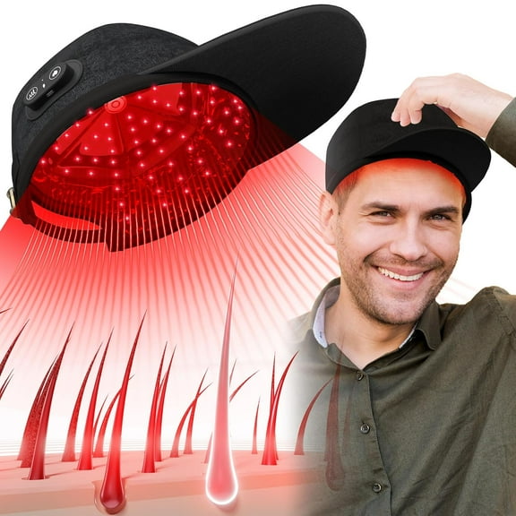 Wearable Red Light Cap for Scalp Wellness, Discreet Hands-Free Light Device with Adjustable Fit for At-Home Hair Care Routines, Portable & Rechargeable