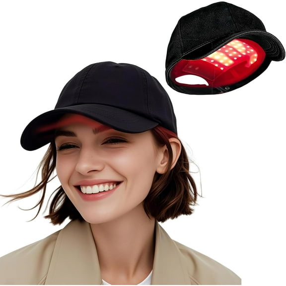 Wearable Red Light Cap for Scalp Wellness, Discreet Hands-Free Light Device with Adjustable Fit for At-Home Hair Care Routines, Portable & Rechargeable