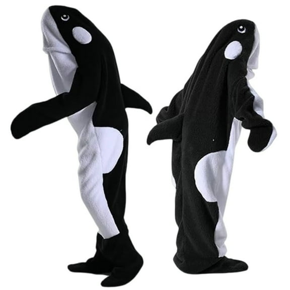 Wearable Shark Blanket Onesie for Adult Hoodie Super Soft Comfortable Shark Costume Animals Sleeping Bag