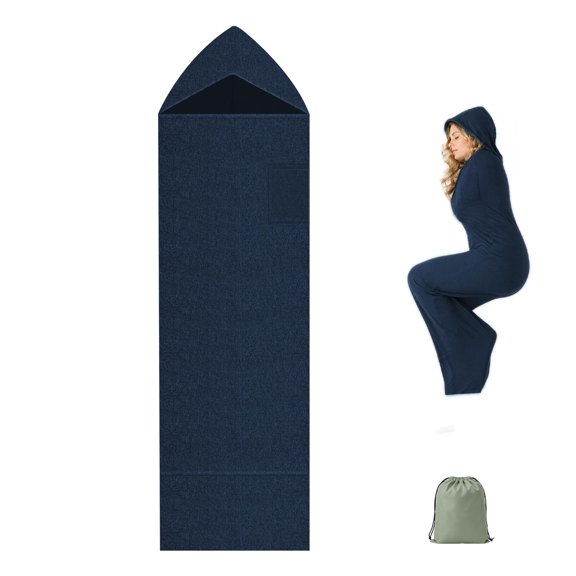 Wearable Sleep Pod for Deeper Sleep, Hooded Compression Sleep Sack | Hooded Full-Body Coverage | Soft Stretch Fabric | Built-In Side Pocket | Packs into Included Travel Bag