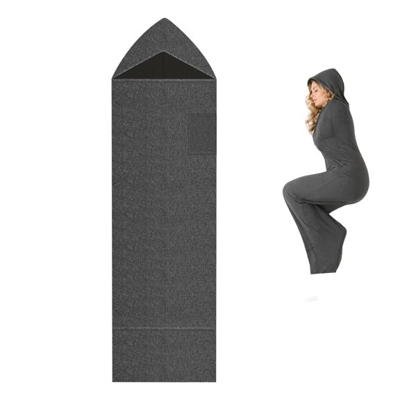 Wearable Sleep Pod for Deeper Sleep, Hooded Compression Sleep Sack | Hooded Full-Body Coverage | Soft Stretch Fabric | Built-In Side Pocket | Packs into Included Travel Bag