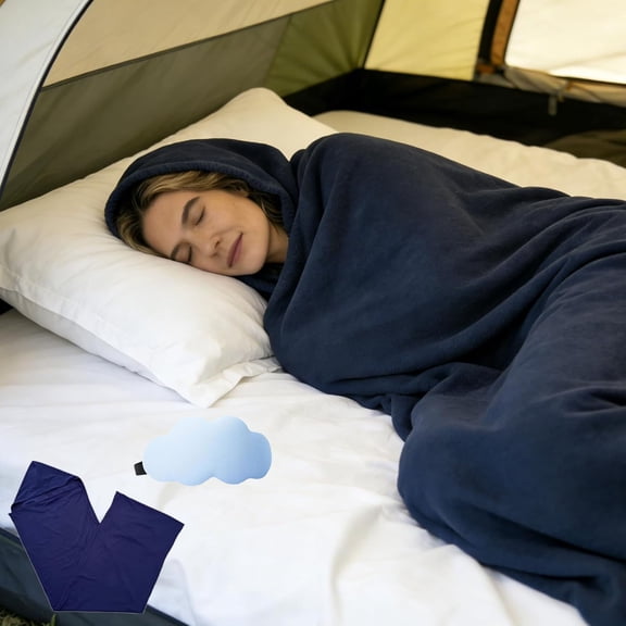 Wearable Sleep Pod Hug Blanket for Adults - Calming Hug Blanket Alternative, Breathable Sleep Pod Sack for Anxiety & Stress Relief Deep Sleep, Camping Sleeping Bag for Travel, Home (Blue, M)