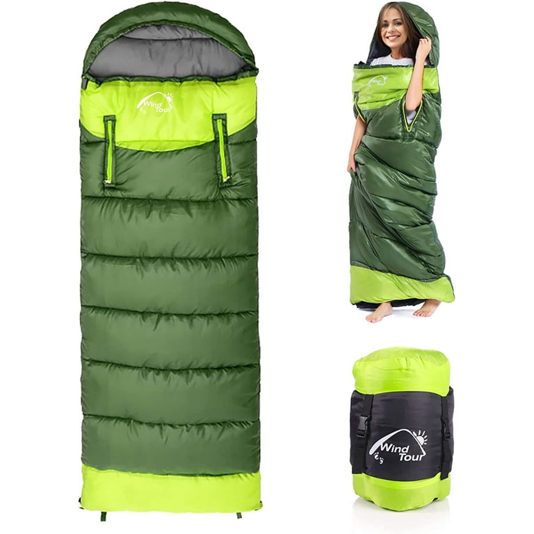 Adults' Camp Sleeping Bag, Cotton-Blend-Lined 40°F