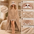 thumbnail image 1 of Wearable Sloth Blanket Wrap Oversized Plush Hooded Cape Animal Design for Indoor Comfort Living Room Lounging, 1 of 9