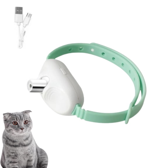 Wearable Smart Amusing Cat Laser Toy – Automatic LED Light Interactive Collar, USB Rechargeable, Auto On/Off – Electronic Pet Exercise Toy for Kittens & Indoor Cats