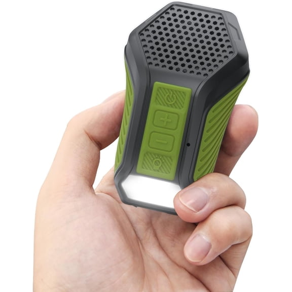 Wearable Speaker, Mini Clip- Portable Speaker with Illumination & Light, -in Mic, Hands-Free Calling, for Work, Cycling, Golf & Outdoor Use (Army Green)