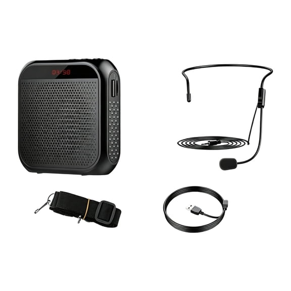 Individual Speech Voice Amplifier with Wire Mic, Display Screen, Portable PA Speaker for Meetings and Training
