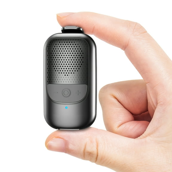 Wearable Wireless Clip-On Speaker with Mic - 10H Playtime, USB-C Fast Charging, Noise Reduction, Hi-Quality Stereo, Hands-Free Calls/Music, Works with Phones/Tablets/Laptops, Ideal for Outdoor/Gym