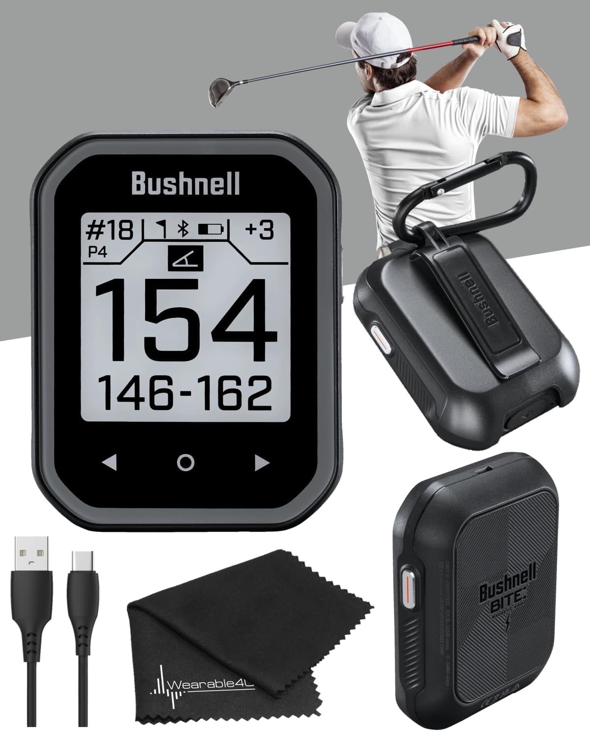 Wearable4U Bushnell Phantom 3 GPS Rangefinder Black with BITE